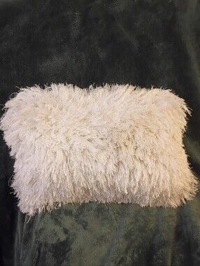 At Home White Tinsel Shag Pillowcase